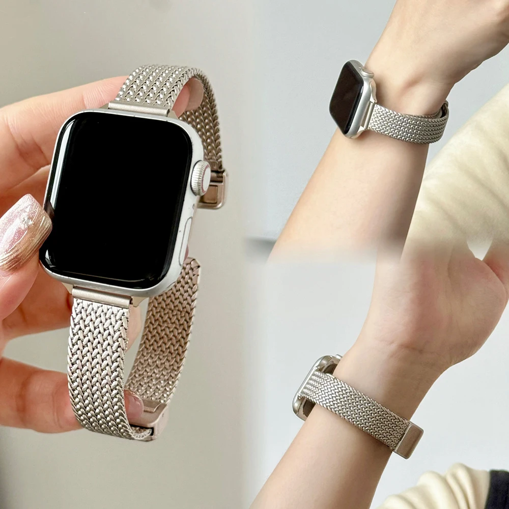 Women Metal Strap for Apple Wa - Sneakers Er avis et prix