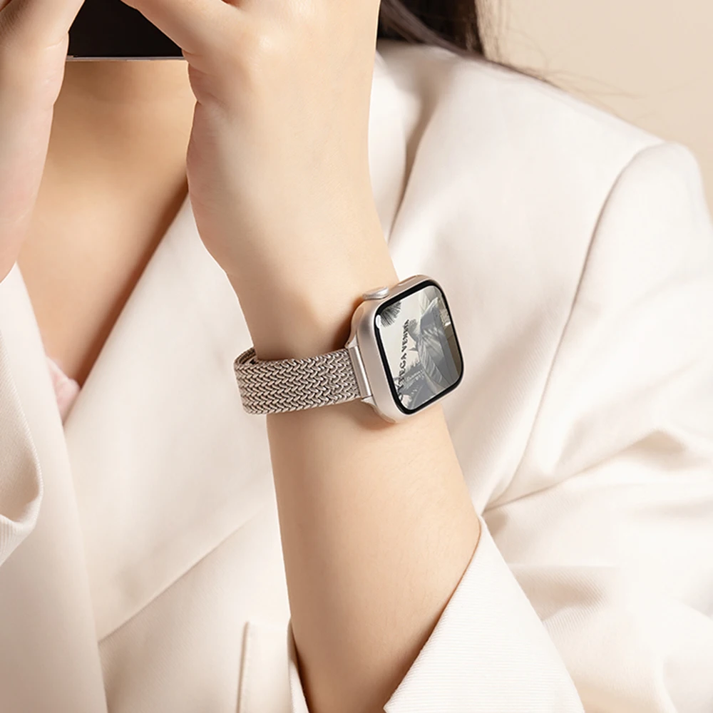 Women Metal Strap for Apple Wa - Sneakers Er avis et prix